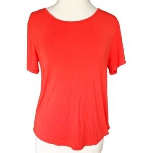 Kim & Cami Orange Hi-Lo Racerback Top Small